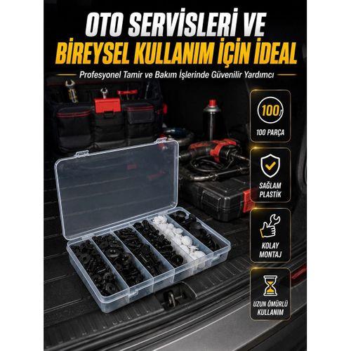 Araç Kapı Döşemesi Ve Tampon Klipsi Seti Universal Plastik Sabitleme Klipsi 100 Parça