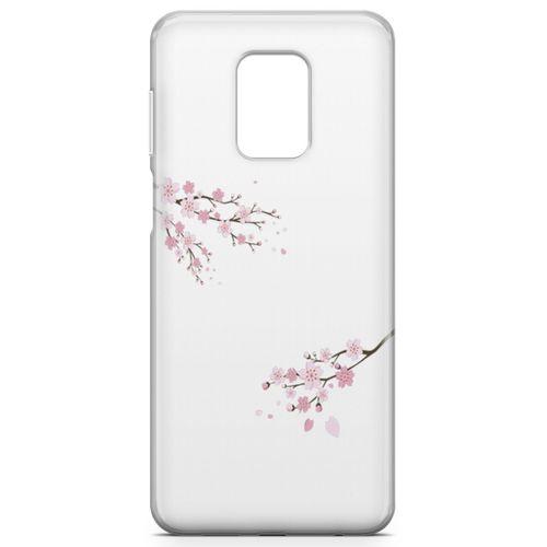 Xiaomi Redmi Note 9 Pro Kılıf Pembe Çiçek Arka Kapak Koruma Desenli Full Koruyucu