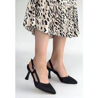 Joga Siyah Cilt Simli Topuklu Ayakkabı