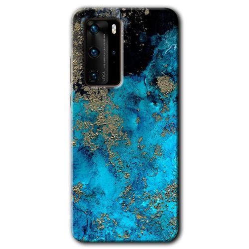 Huawei P40 Pro HD Baskılı Kılıf + 9D Tam Ekran Koruyucu - Klas Mermer