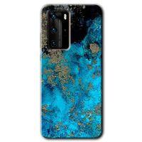 Huawei P40 Pro HD Baskılı Kılıf + 9D Tam Ekran Koruyucu - Klas Mermer