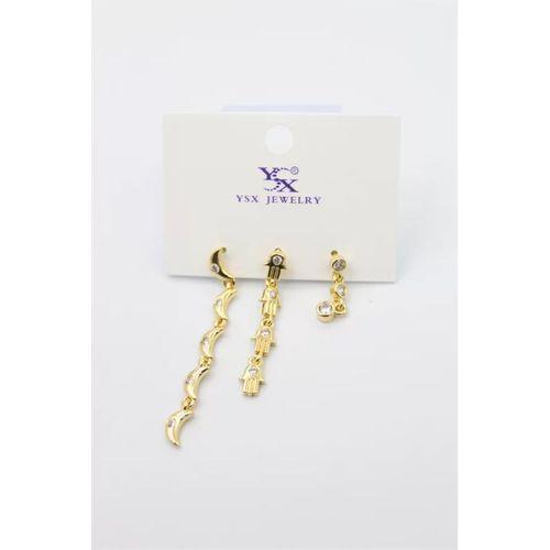 3'lü Ay Küpe - Altın