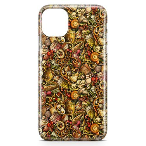 Apple iPhone 11 Pro Kılıf Gastronomi Doodle Arka Kapak Koruma Desenli Full Koruyucu