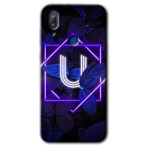 Vestel E5 HD Baskılı Kılıf + 9D Tam Ekran Koruyucu - Dark Neon Yaprak U Harfi