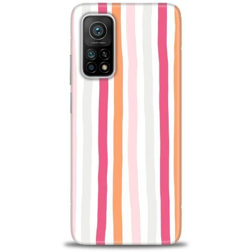 Xiaomi Mi 10T Pro Kılıf HD Baskılı Kılıf - Pembe Çubuklar + Tam Ekran Koruyucu
