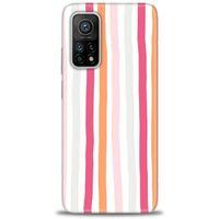 Xiaomi Mi 10T Pro Kılıf HD Baskılı Kılıf - Pembe Çubuklar + Tam Ekran Koruyucu