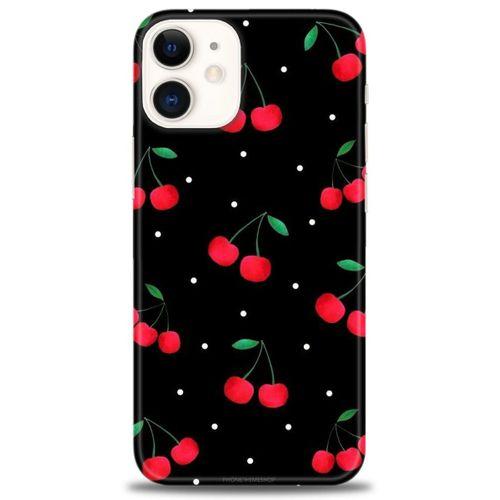 iPhone 12 Mini Kılıf HD Baskılı Kılıf - Kirazlar + Tam Ekran Koruyucu