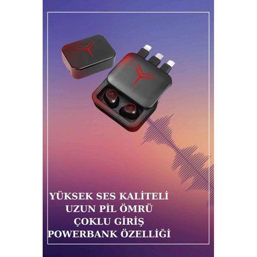 Powerbank Özellikli Bluetooth Kulaklık Ve Nabız Ölçer Akıllı Saat Bileklik Hediyeli