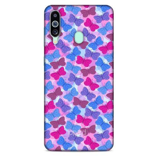 Samsung Galaxy M40 Kılıf Kelebek Etkisi (21) Koruyucu Kapak Yeşil Kırmızı