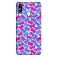 Samsung Galaxy M40 Kılıf Kelebek Etkisi (21) Koruyucu Kapak Yeşil Kırmızı