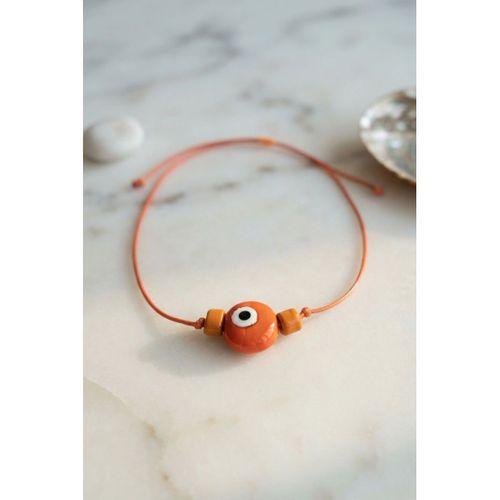 Handmade Bohem Turuncu Nazar Kolye