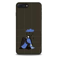 Apple Iphone 7 Plus Kılıf Depresyon (33) Hybrid Kılıf Kahve Toz Pembe