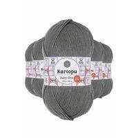 5 Adet Baby One Tüylenmeyen El Örgü İpi Yünü Koyu Gri K1921