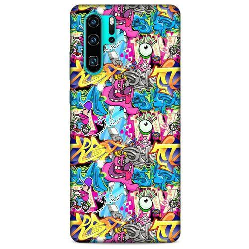 Graffitix (7) Desenli Silikon Kapak Huawei P30 Pro Kılıf