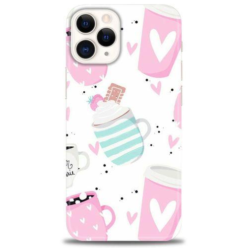 iPhone 12 Pro Kılıf HD Baskılı Kılıf - Pembe Bardaklar + Tam Ekran Koruyucu