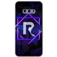 Galaxy S10e Kılıf HD Desen Baskılı Arka Kapak - Dark Neon Yaprak R Harfi