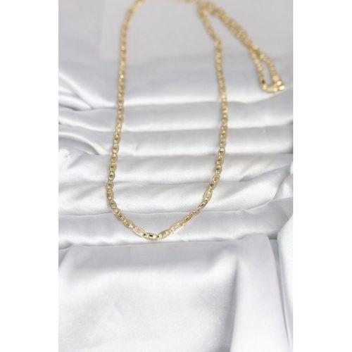CM 14K Gold Renk Lazer Kesim Zincirli Model 60 cm Kadın Kolye