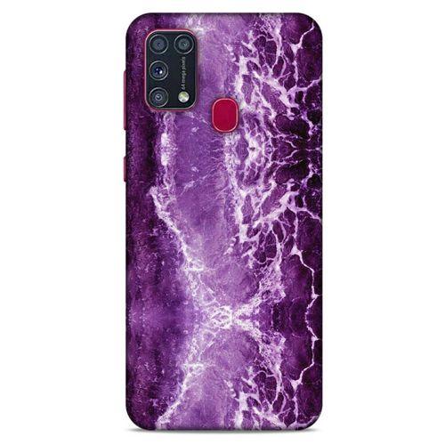 Mermer Desenli (18) Tema Telefon Kılıfları Mor Samsung Galaxy M31 Kılıf