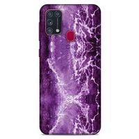 Mermer Desenli (18) Tema Telefon Kılıfları Mor Samsung Galaxy M31 Kılıf