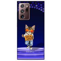 Samsung Galaxy Note 20 Ultra Kılıf FunnyMaX (42) Rugged Armor Kılıf Kedili Mor