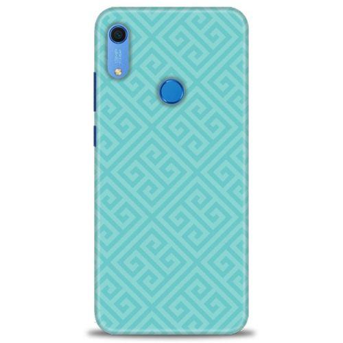Huawei Y6S Kılıf HD Baskılı Kılıf - Mavi Mozaik + Tam Ekran Koruyucu