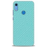 Huawei Y6S Kılıf HD Baskılı Kılıf - Mavi Mozaik + Tam Ekran Koruyucu