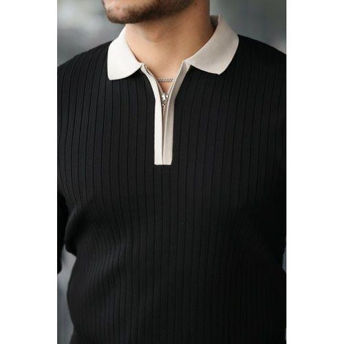 Erkek Kol Ve Yaka Detaylı Uzun Kollu Triko