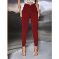 Kadın Yüksek Belli önden Fermuar Ve Nervur Detaylı Dalgıç Tayt