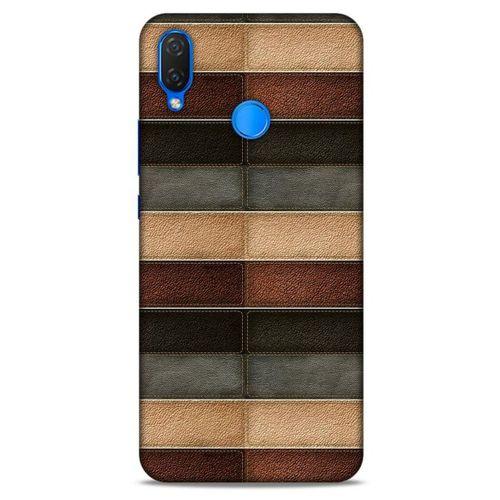 Huawei Psmart 2019 Kılıf Patchwork (20) Koruyucu Kılıf Bej Siyah