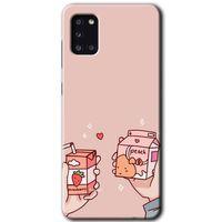 Samsung Galaxy A31 HD Baskılı Kılıf + 9D Tam Ekran Koruyucu - Meyveli Süt
