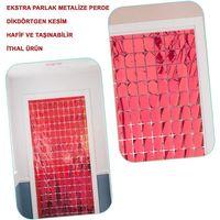 Ekstra Metalize Kırmızı Disko Kapı Perdesi