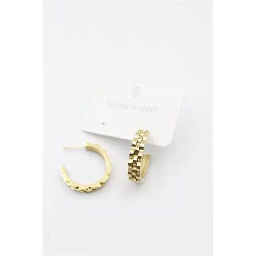 Tırtıklı Halka Küpe - Altın