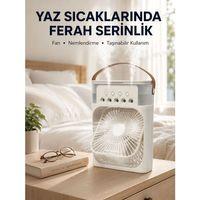 Taşınabilir 3ü 1 Arada Mini Fan | Nemlendirici + Soğutucu + Gece Lambası Yeni Nesil
