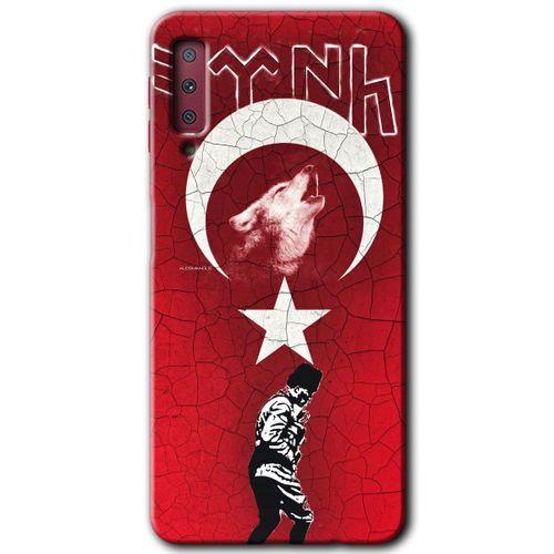 Potkal Hediye Fabrikası Samsung Galaxy A7 2018 Kılıf HD Desen Baskılı Arka Kapak - Bozkurt Atam