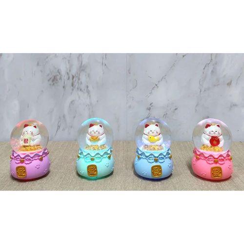 Şans Kedisi Işıklı Kar Küresi