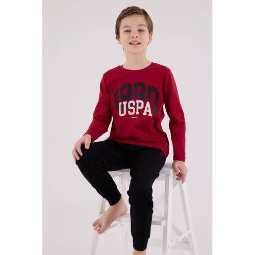 U.S.Polo U.S. Polo Assn Uzun Kol Pijama Takım US2203-4 Bordo