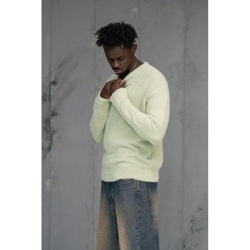 Oversize Kırçıllı Tüylü Sıfır Yaka Salaş Spor Kazak