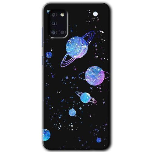 Samsung Galaxy A31 Kılıf Baskılı Kapak - Samanyolu Galaksi + 5D Tam Kaplayan Cam