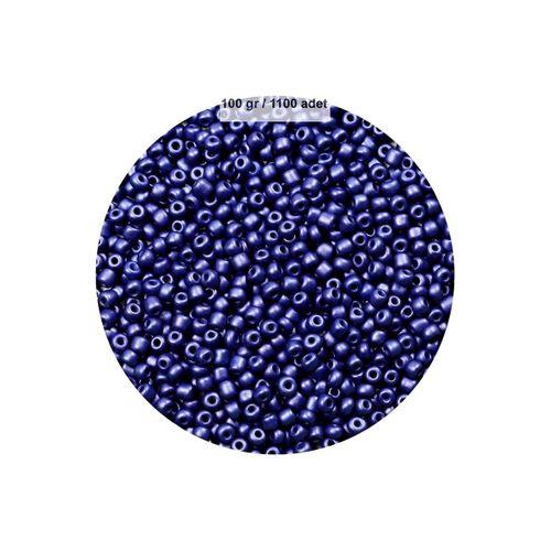 Lacivert Renk 4 mm Yaklaşık 1100 adet / 100 gram Cam Boncuk Oya Yazma Bileklik ve Kolye