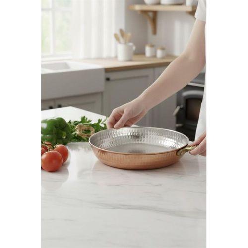 Turna Bakır Acemli Tava 3 No 18 Cm Makine Dövme Kırmızı Turna7559-1