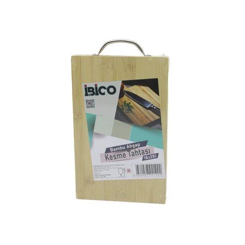 İ22-199 Lüks Ahşap Bambu Kesim Panosu 18x28x1.7cm Metal Kulplu