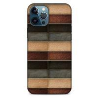 Apple iPhone 12 Pro Max Kılıf Patchwork (20) Koruyucu Kılıf Bej Siyah