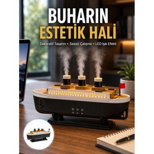 Dekoratif Gemi Modeli 7 Renk Işıklı Hava Nemlendirici Ve Oda Kokusu Difüzörü Yeni Nesil