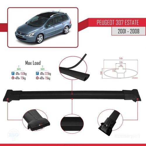 Peugeot 307 ESTATE 2001-2008 Arası ile uyumlu FLY Model Ara Atkı Tavan Barı SİYAH