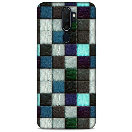 Oppo A9 2020 Kılıf Patchwork (46) Core Armor Kılıf Gri Cam Göbeği