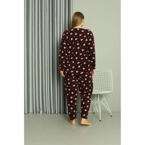 Polar Kadın Büyük Beden Pijama Takımı Bordo