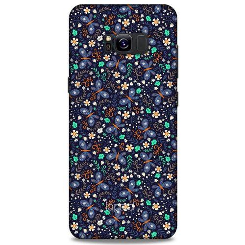 Samsung Galaxy S8 Plus Kılıf Kelebek Etkisi (8) Baskılı Kılıf Turkuaz Beyaz