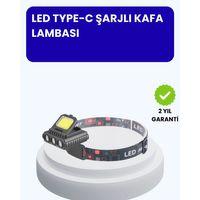 800 Lumen Led Kafa Lambası Cob Ve Xpe Led Type C Şarjlı Ayarlanabilir