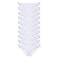 10 Adet Süper Eko Set Likralı Kadın Slip Külot Beyaz