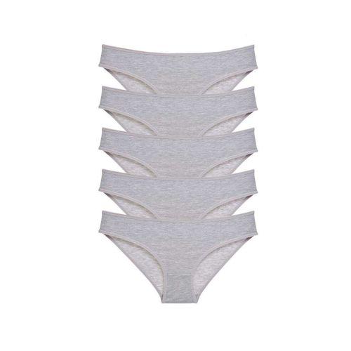 5 adet Süper Eko Set Likralı Kadın Slip Külot Gri